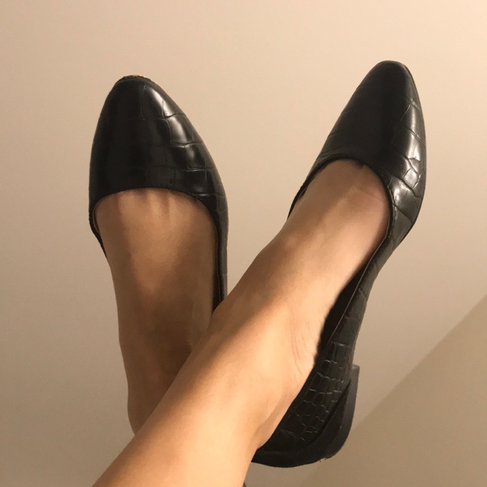 Zara Alligator Print Flats Size 37